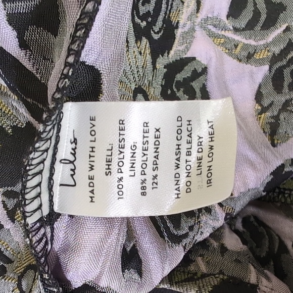 NWT Lulus MED Darling Sensation Black Floral Jacquard Strapless Mini Party Dress - Picture 7 of 11